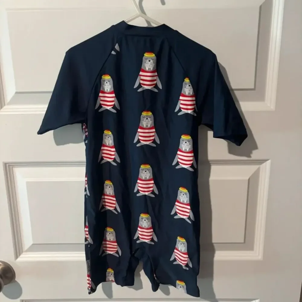 Sterntaler Walrus Swim Suit One Piece Rash Guard UPF Navy Boys 4-6 Years